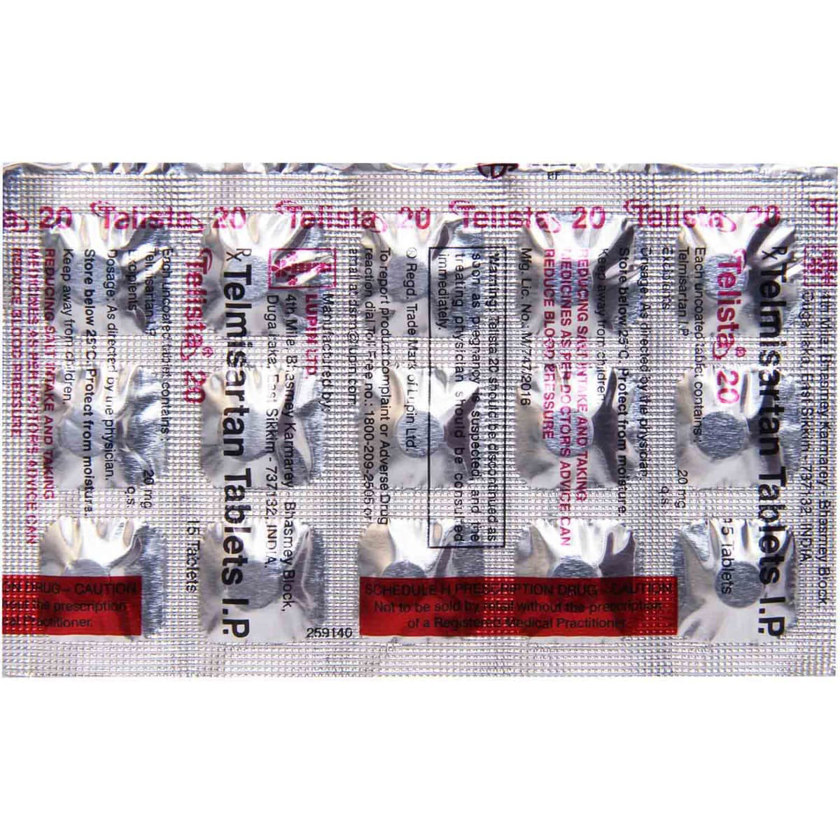 Telista 20 Tablet 15's, Pack of 15 TABLETS Telista 20 Tablet 15's, Pack of 15 TABLETS