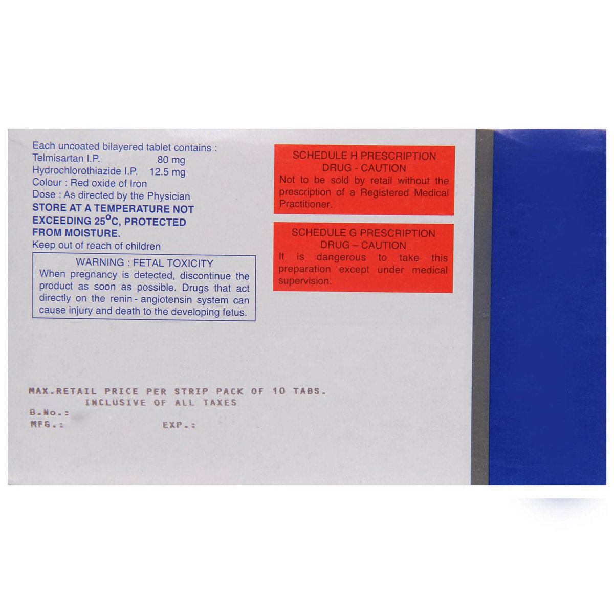 Telday 80 H Tablet 10's, Pack of 10 Telday 80 H Tablet 10's, Pack of 10