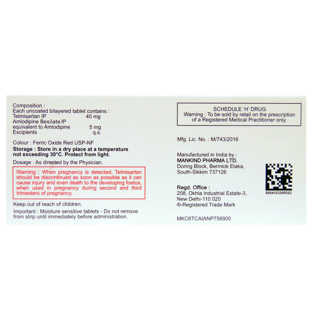 Telmikind-AM Tablet 10's, Pack of 10 Telmikind-AM Tablet 10's, Pack of 10