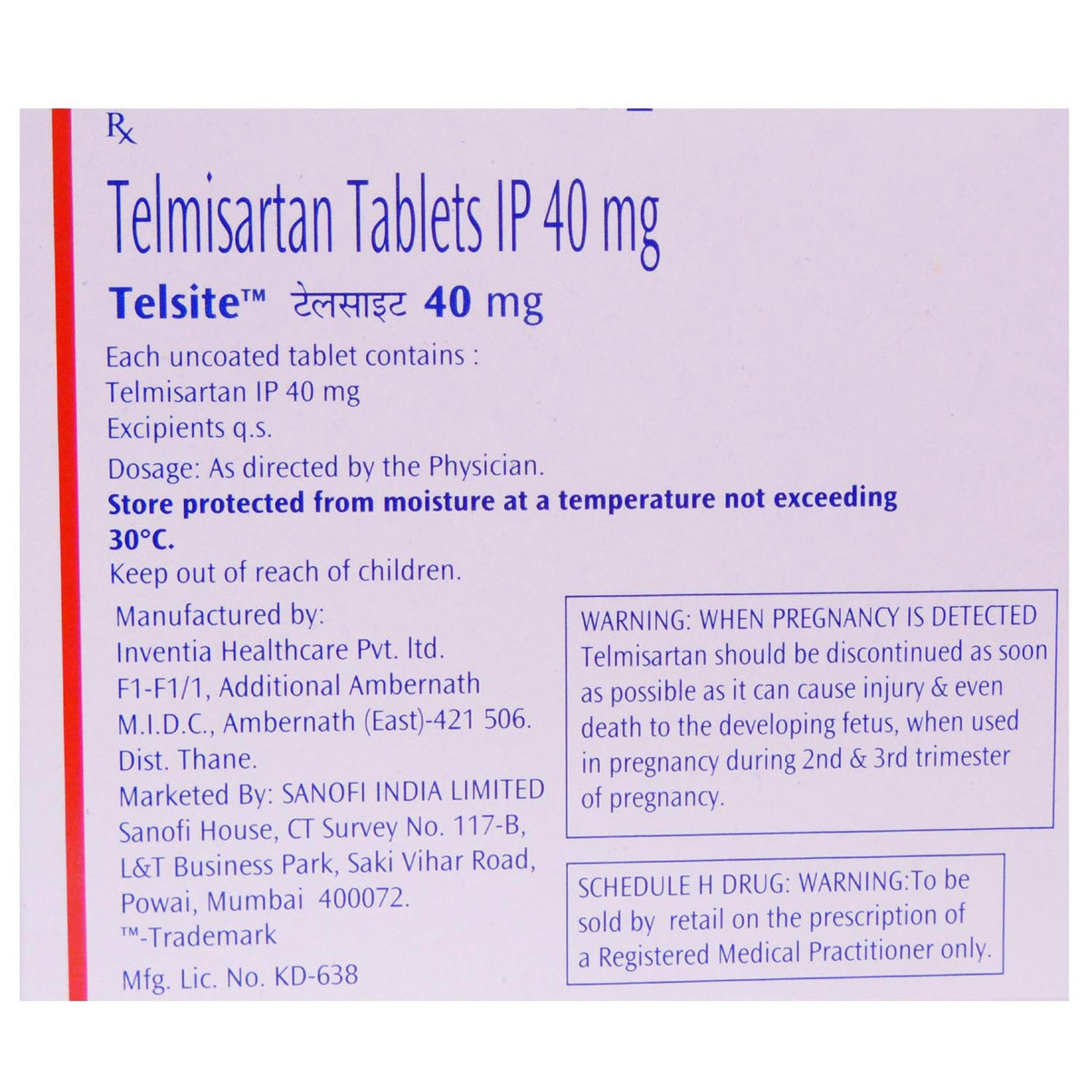 Telsite 40 Tablet 15's, Pack of 15 TABLETS Telsite 40 Tablet 15's, Pack of 15 TABLETS