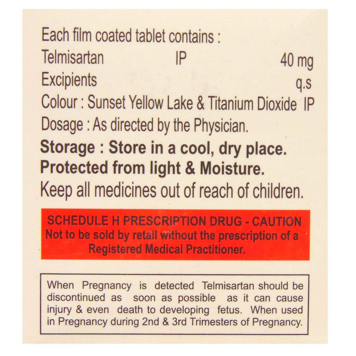 Telzox 40 Tablet 10's, Pack of 10 TABLETS Telzox 40 Tablet 10's, Pack of 10 TABLETS