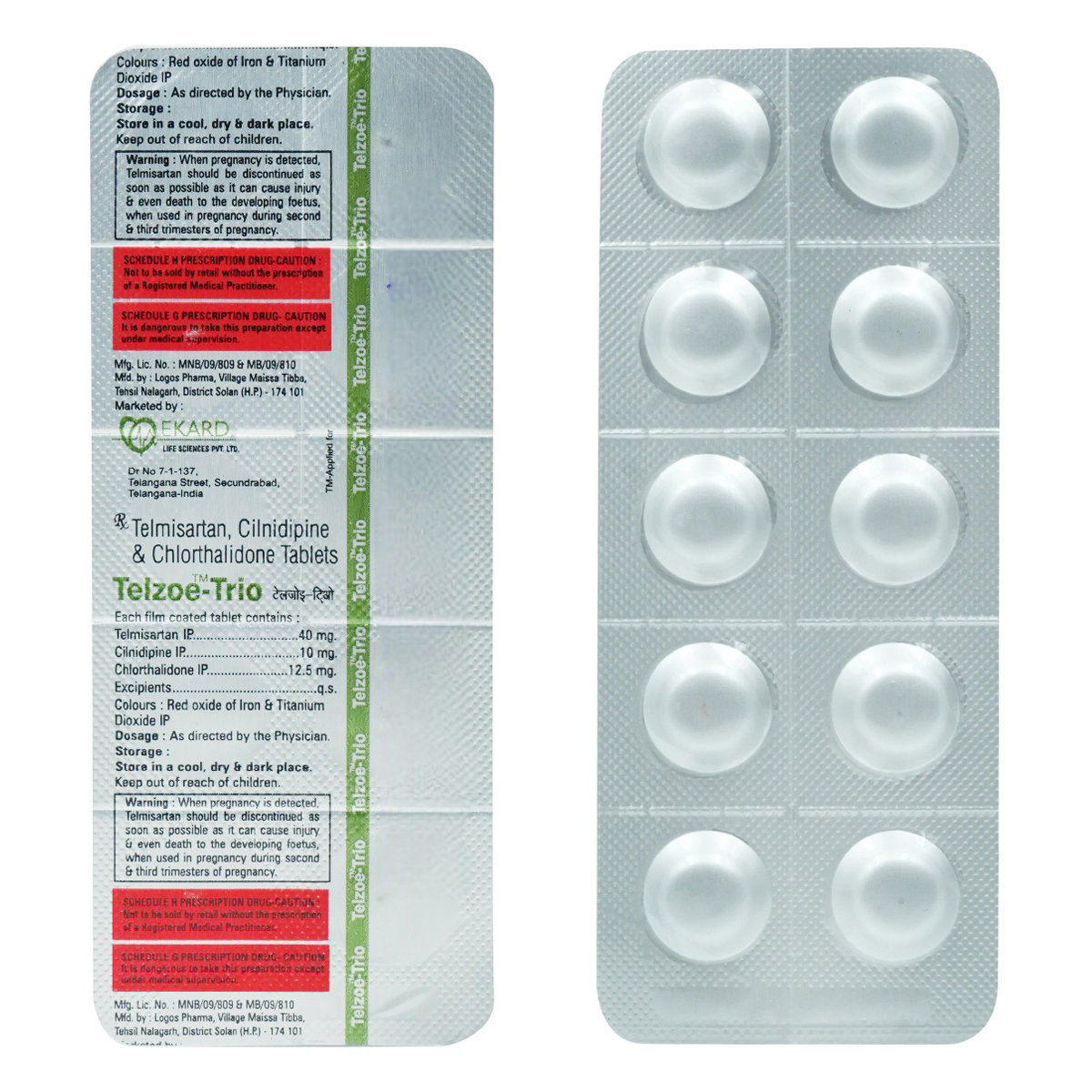 Telzoe-Trio 12.5 Tablet 10's, Pack of 10 Telzoe-Trio 12.5 Tablet 10's, Pack of 10