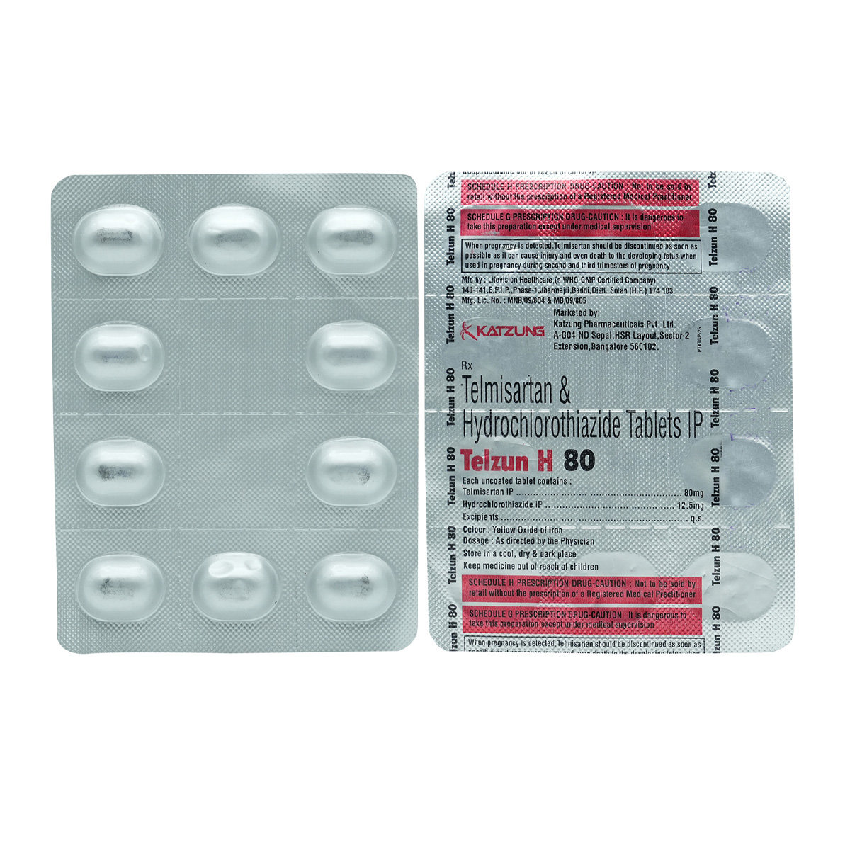 Telzun H 80 Tablet 10's, Pack of 10 TabletS Telzun H 80 Tablet 10's, Pack of 10 TabletS