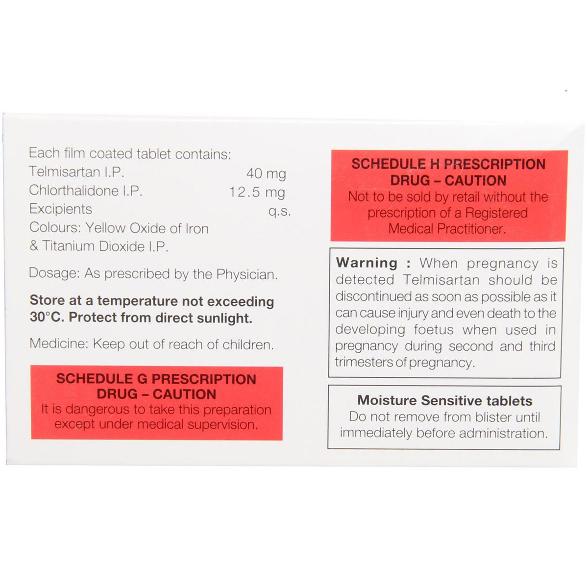 Telpres CT 40 mg/12.5 mg Tablet 15's, Pack of 15 TABLETS Telpres CT 40 mg/12.5 mg Tablet 15's, Pack of 15 TABLETS