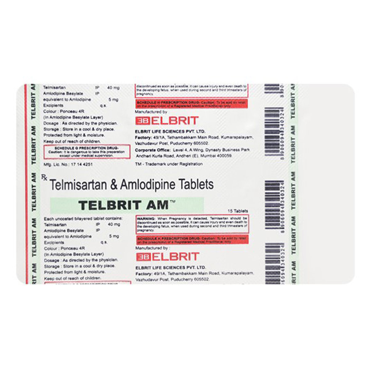 Telbrit AM 40 Tablet 15's, Pack of 15 TABLETS Telbrit AM 40 Tablet 15's, Pack of 15 TABLETS