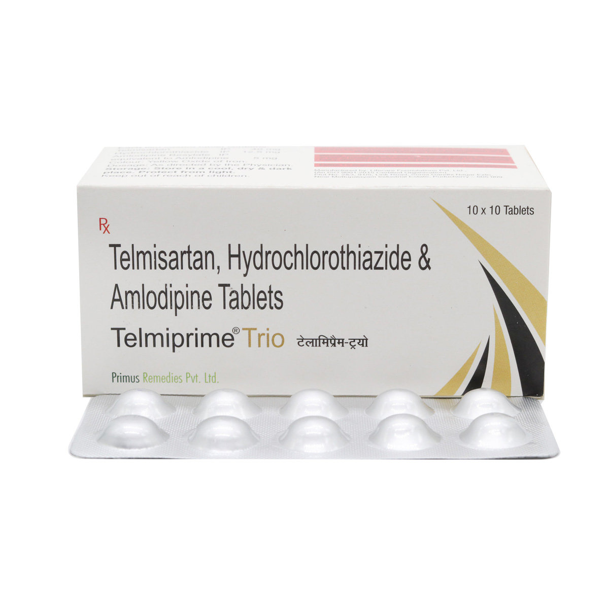 Telmiprime Trio 40/12.5/5Mg Tablet 10'S, Pack of 10 TabletS Telmiprime Trio 40/12.5/5Mg Tablet 10'S, Pack of 10 TabletS