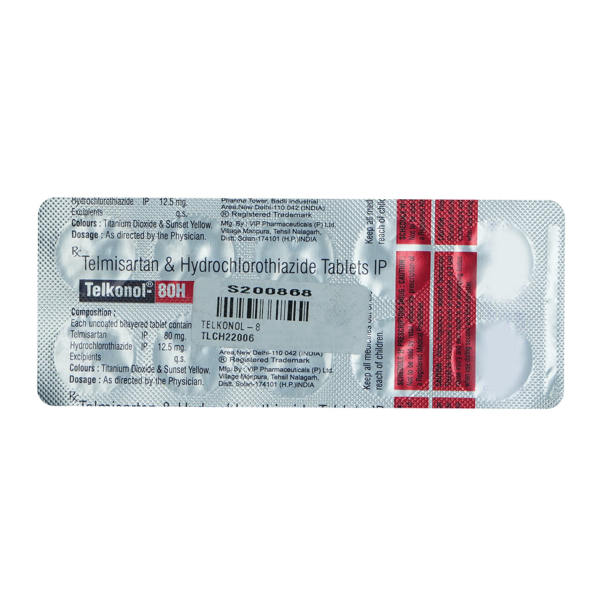 Telkonol-80H Tablet 10's, Pack of 10 TabletS Telkonol-80H Tablet 10's, Pack of 10 TabletS