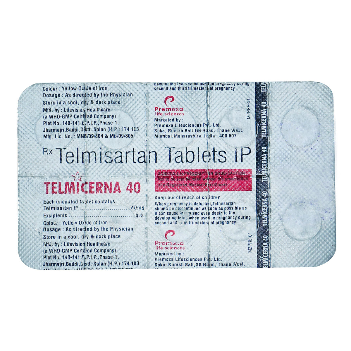 Telmicerna 40 Tablet 10's, Pack of 10 TabletS Telmicerna 40 Tablet 10's, Pack of 10 TabletS