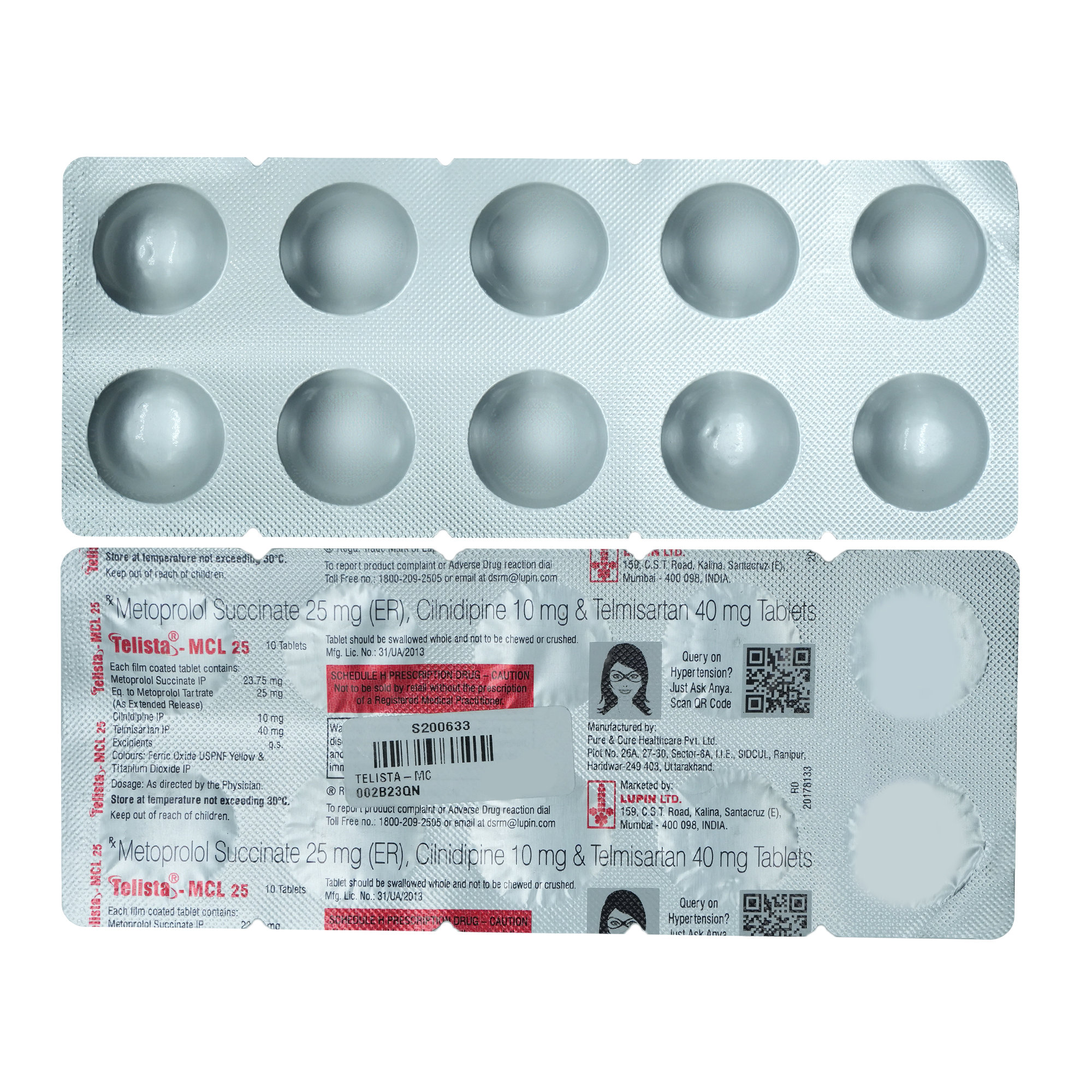 Telista-MCL 25 Tablet 10's, Pack of 10 TABLETS Telista-MCL 25 Tablet 10's, Pack of 10 TABLETS