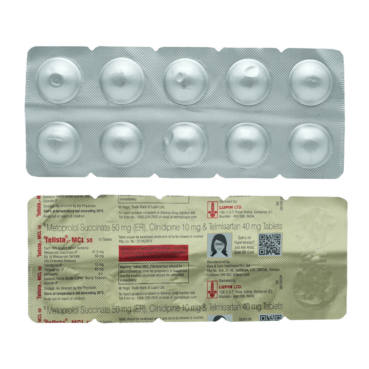 Telista-MCL 50 Tablet 10's, Pack of 10 TABLETS Telista-MCL 50 Tablet 10's, Pack of 10 TABLETS