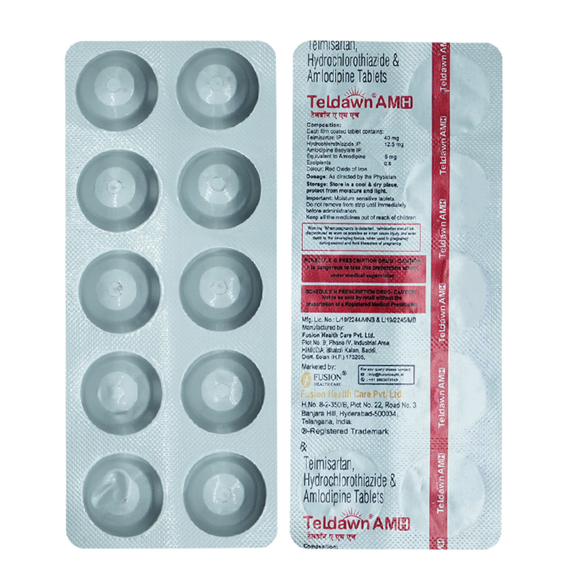 Teldawn AMH 40/12.5/5 Tablet 10's, Pack of 10 TABLETS Teldawn AMH 40/12.5/5 Tablet 10's, Pack of 10 TABLETS
