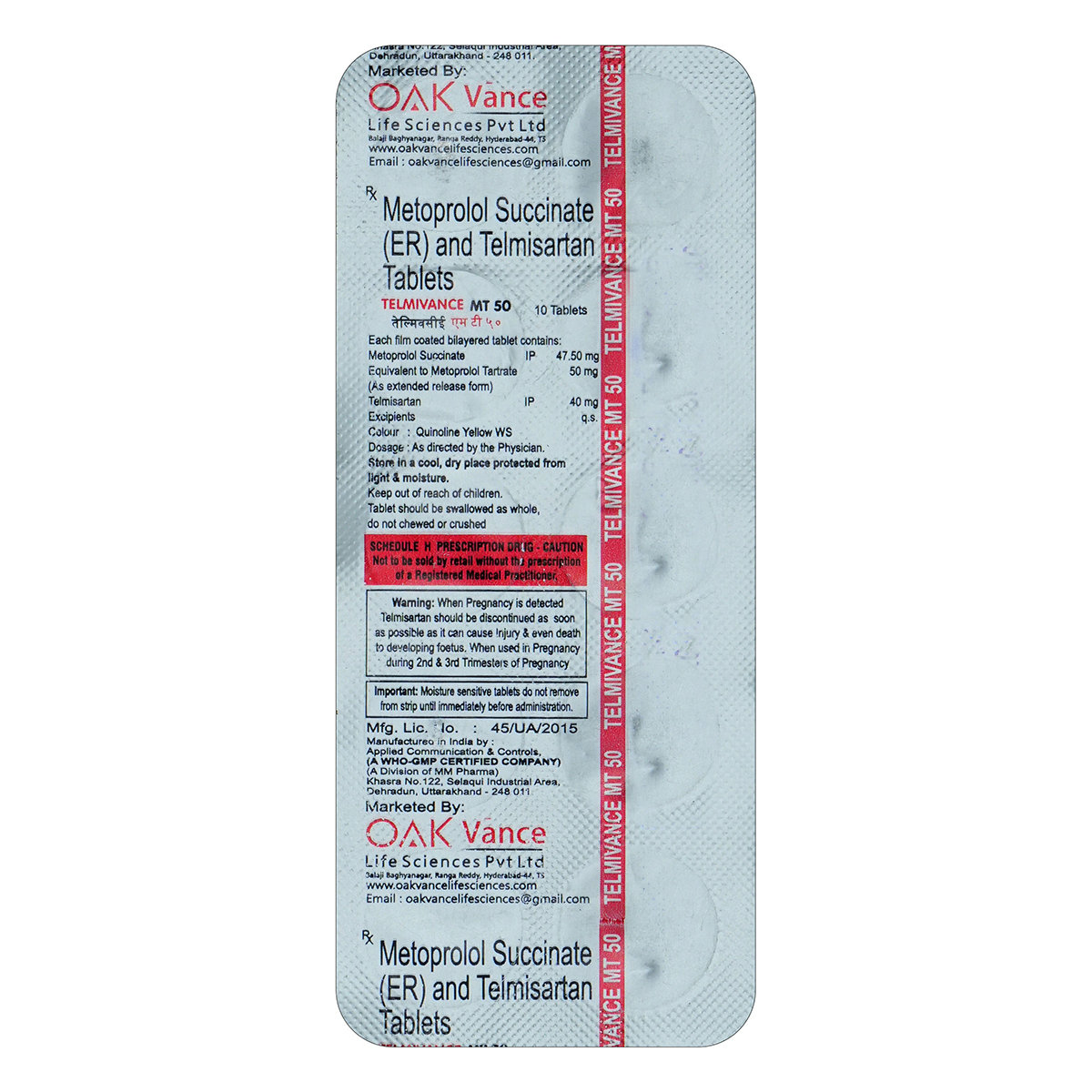 Telmivance MT 50 Tablet 10's, Pack of 10 TabletS Telmivance MT 50 Tablet 10's, Pack of 10 TabletS