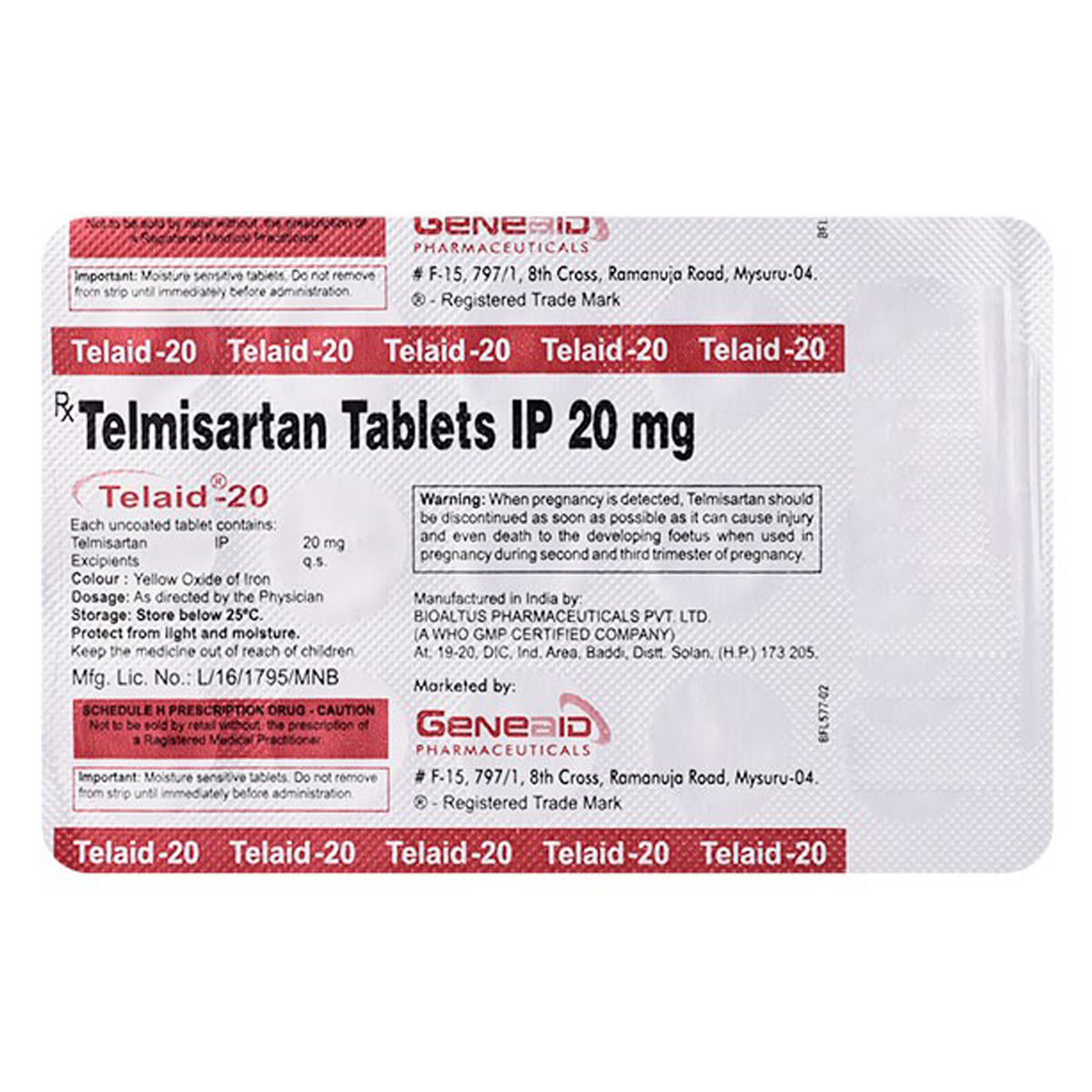 Telaid-20 Tablet 15's, Pack of 15 TABLETS Telaid-20 Tablet 15's, Pack of 15 TABLETS
