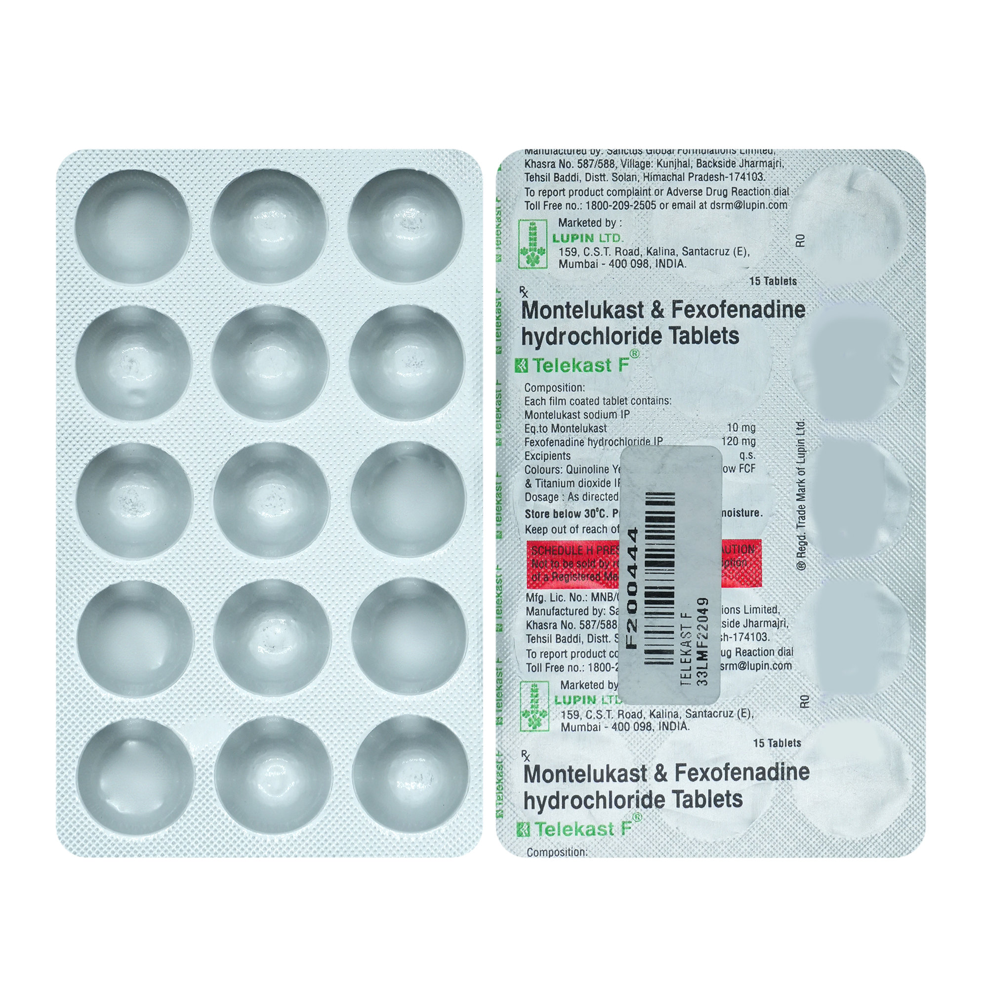 Telekast F Tablet 15's, Pack of 15 TabletS Telekast F Tablet 15's, Pack of 15 TabletS