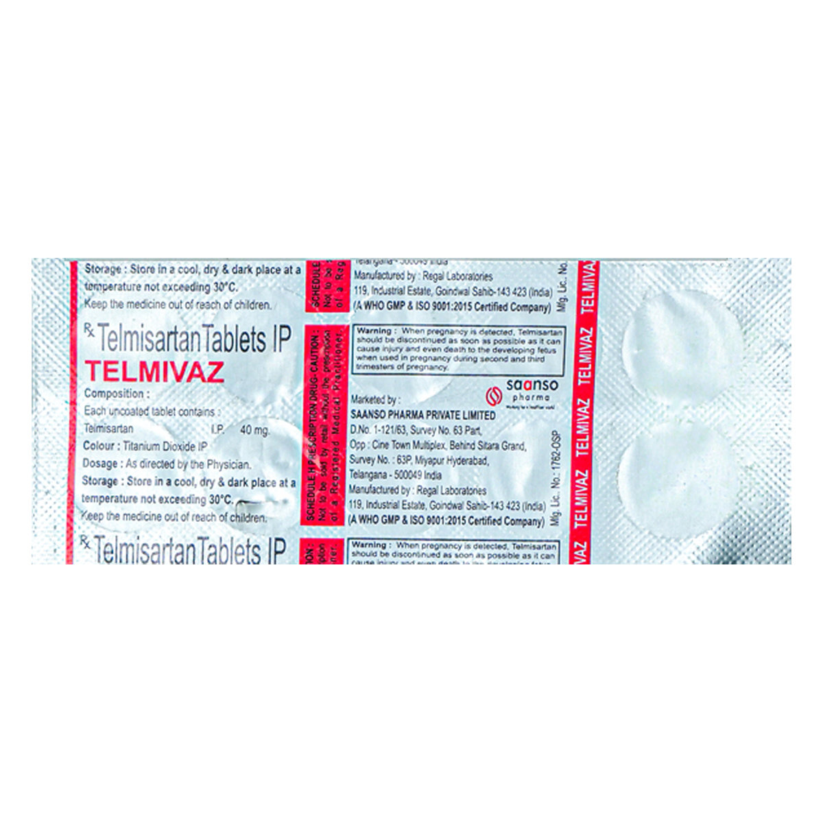 Telmivaz Tablet 10's, Pack of 10 TabletS Telmivaz Tablet 10's, Pack of 10 TabletS