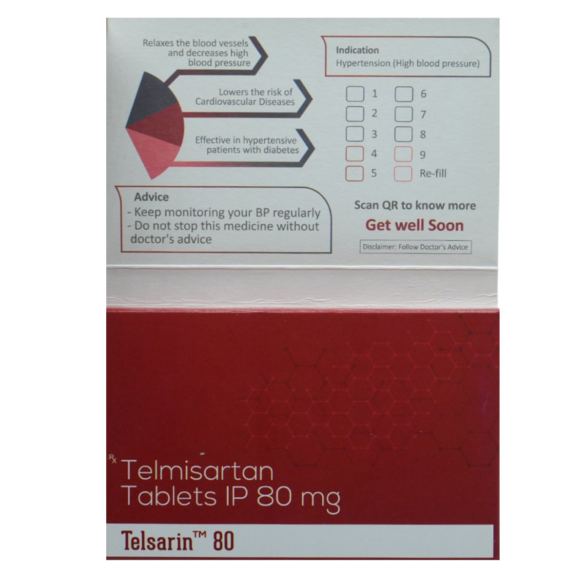 Telsarin 80 Tablet 10's, Pack of 10 TabletS Telsarin 80 Tablet 10's, Pack of 10 TabletS
