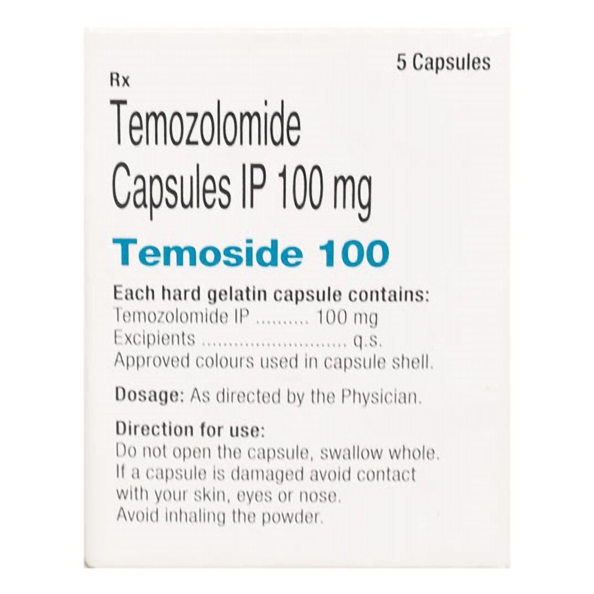Temoside 100 Capsule 5's, Pack of 1 CAPSULE Temoside 100 Capsule 5's, Pack of 1 CAPSULE