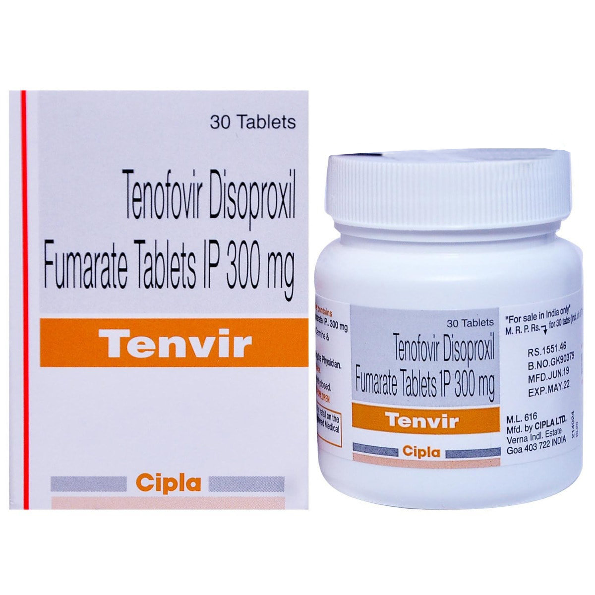 Tenvir 300 Tablet 30's, Pack of 1 TABLET Tenvir 300 Tablet 30's, Pack of 1 TABLET