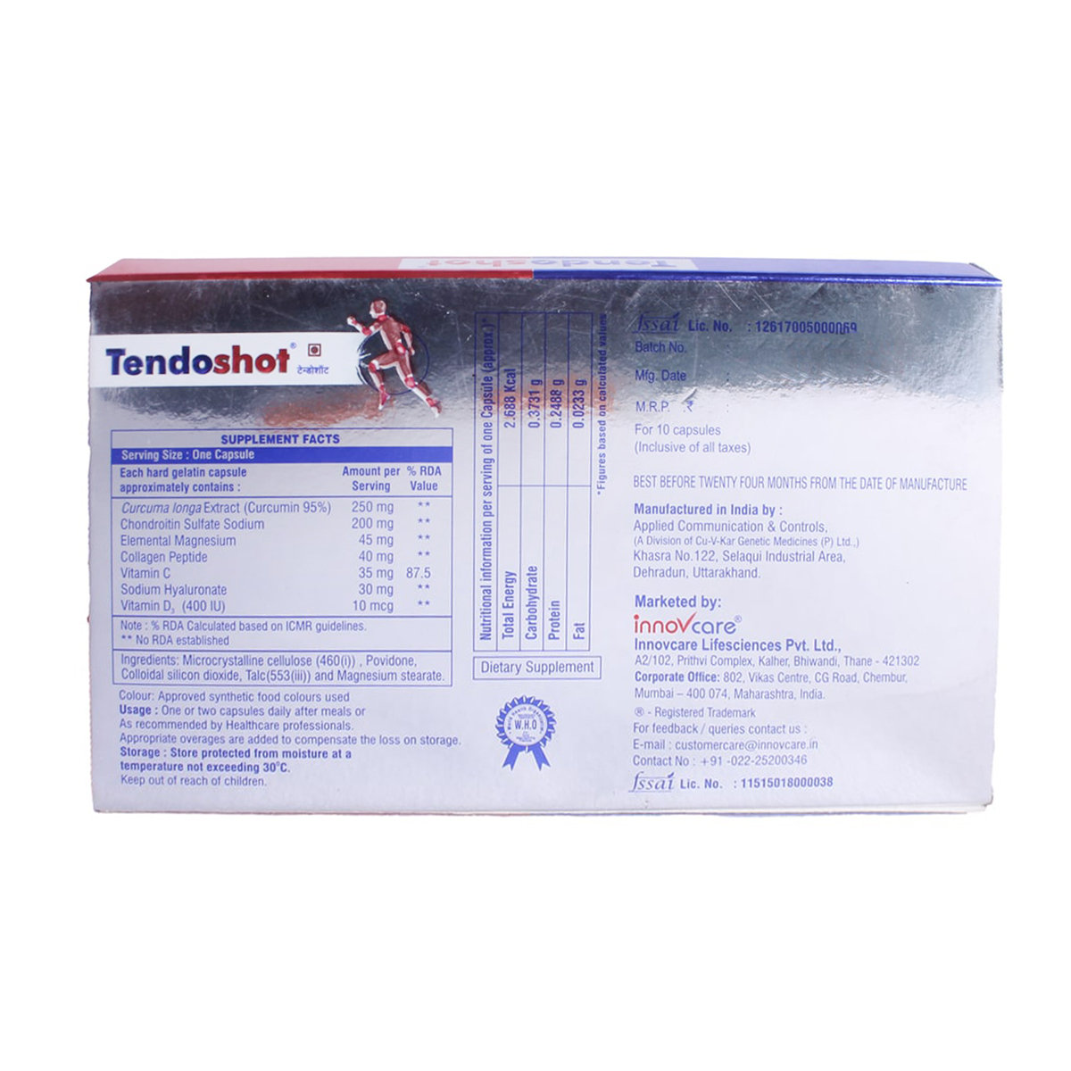 Tendoshot Capsule 10's, Pack of 10 Tendoshot Capsule 10's, Pack of 10