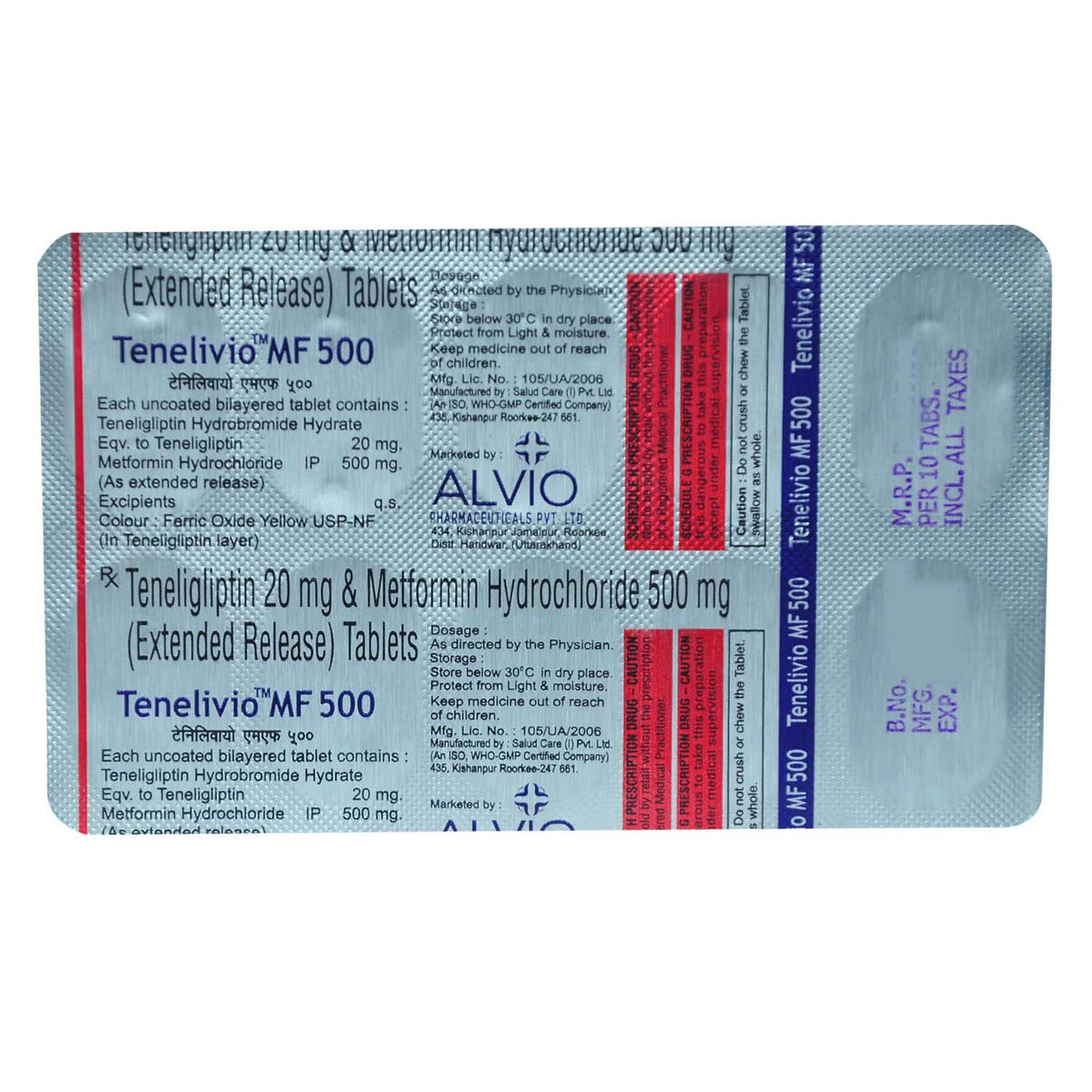 Tenelivio MF 500 Tablet 10's, Pack of 10 TABLETS Tenelivio MF 500 Tablet 10's, Pack of 10 TABLETS