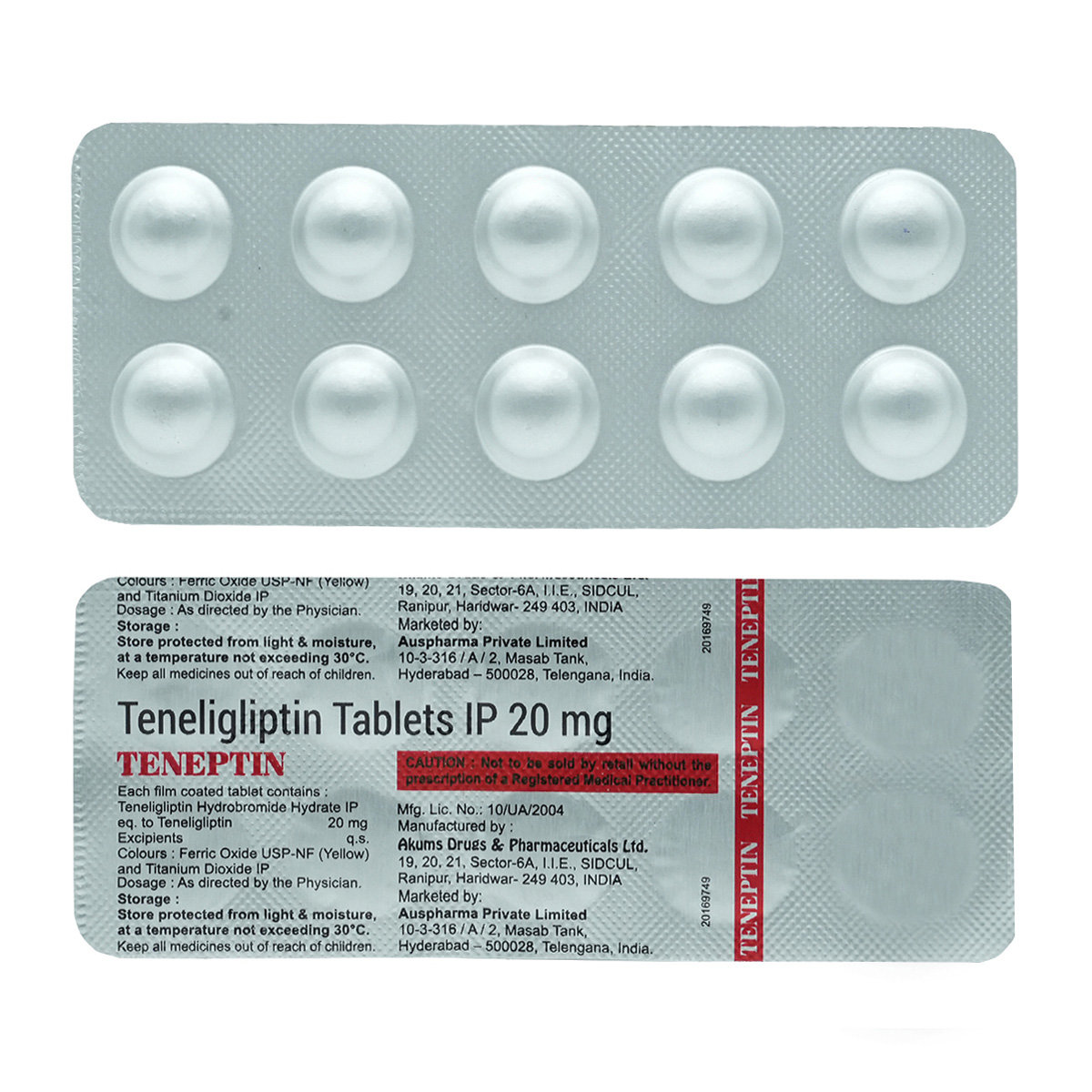 Teneptin Tablet 10's, Pack of 10 TABLETS Teneptin Tablet 10's, Pack of 10 TABLETS