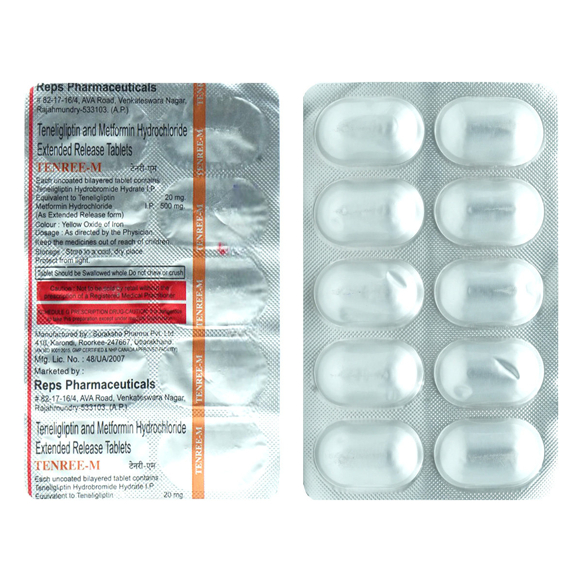 Tenree-M 20/500 Tablet 10's, Pack of 10 TABLETS Tenree-M 20/500 Tablet 10's, Pack of 10 TABLETS