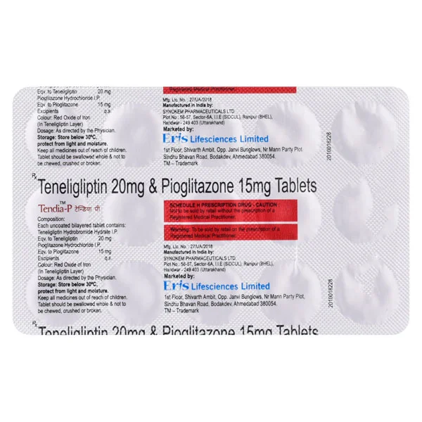 Tendia-P Tablet 15's, Pack of 15 TabletS