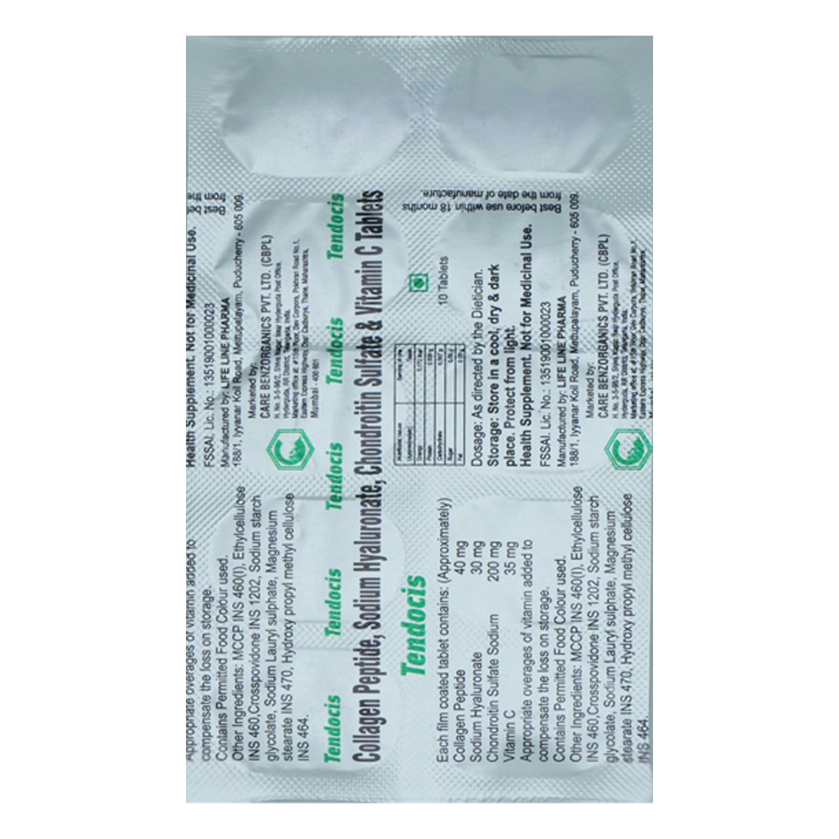 Tendocis Tablet 10's, Pack of 10 TabletS Tendocis Tablet 10's, Pack of 10 TabletS
