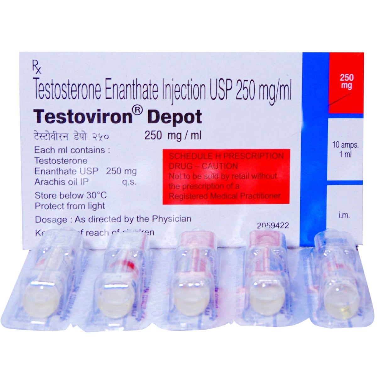 Testoviron Depot 250 Injection 1 ml, Pack of 1 INJECTION Testoviron Depot 250 Injection 1 ml, Pack of 1 INJECTION