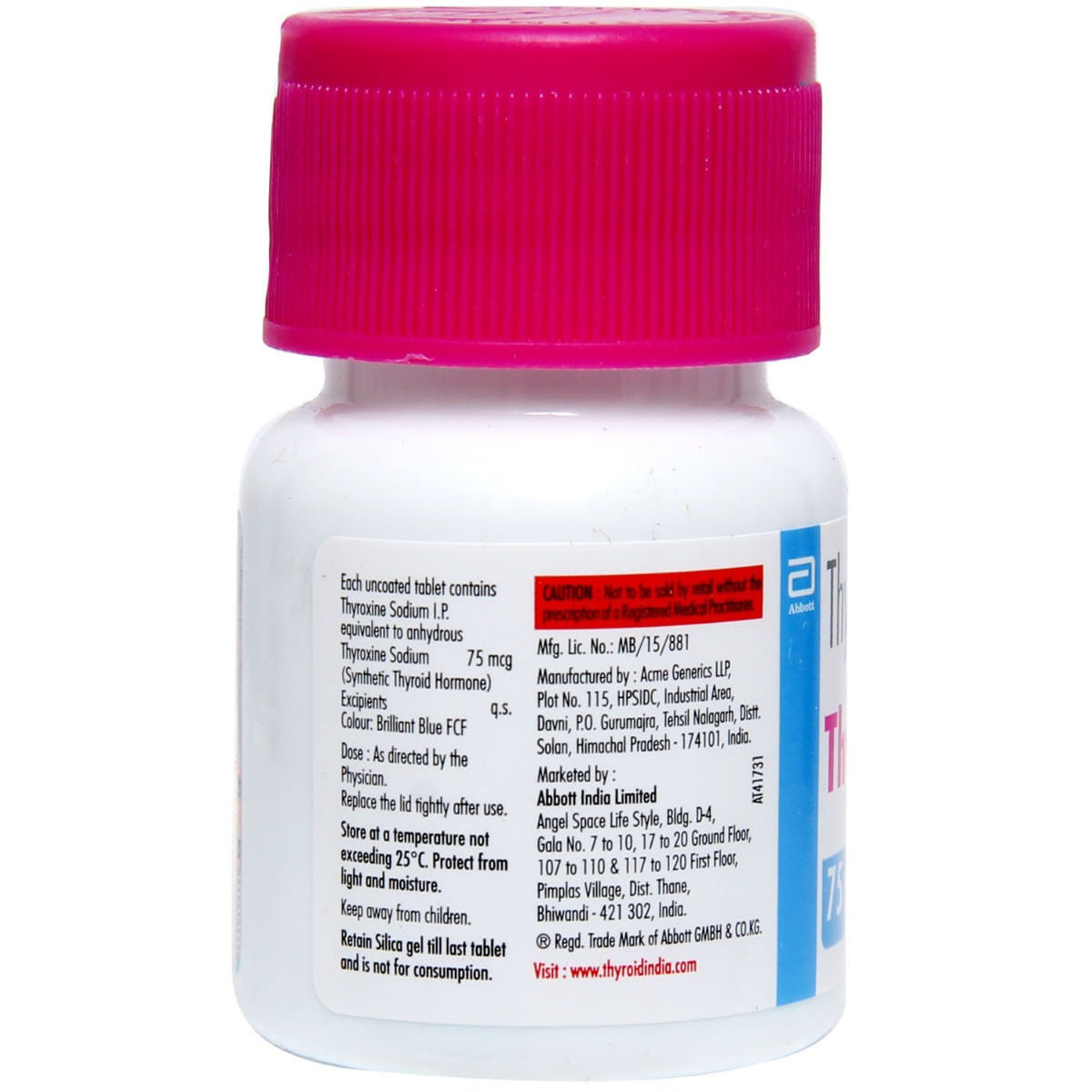 Thyronorm 75 mcg Tablet 120's, Pack of 1 TABLET Thyronorm 75 mcg Tablet 120's, Pack of 1 TABLET