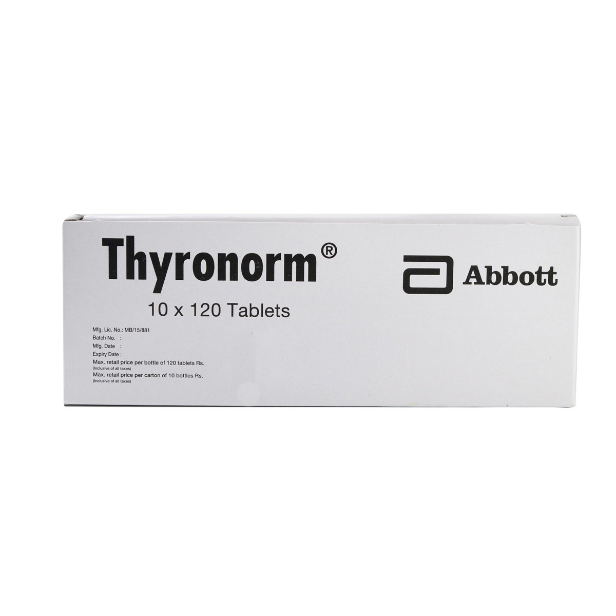 Thyronorm 12.5 mcg Tablet 120's, Pack of 1 TABLET Thyronorm 12.5 mcg Tablet 120's, Pack of 1 TABLET
