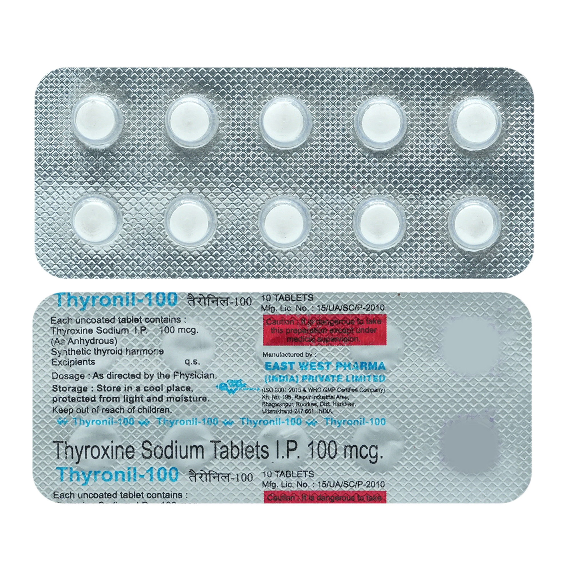 THYRONIL 100MG TABLET, Pack of 10 TABLETS THYRONIL 100MG TABLET, Pack of 10 TABLETS