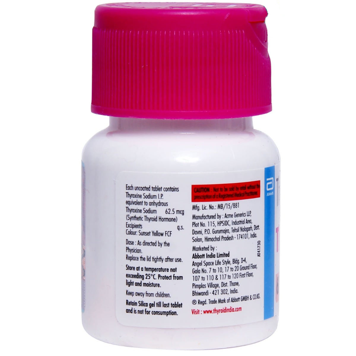 Thyronorm 62.5mcg Tablet 120's, Pack of 1 TABLET Thyronorm 62.5mcg Tablet 120's, Pack of 1 TABLET