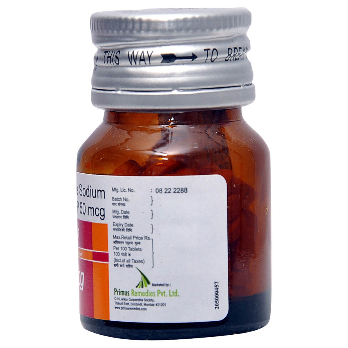 Thyrorich 50 mcg Tablet 100's, Pack of 1 TABLET Thyrorich 50 mcg Tablet 100's, Pack of 1 TABLET