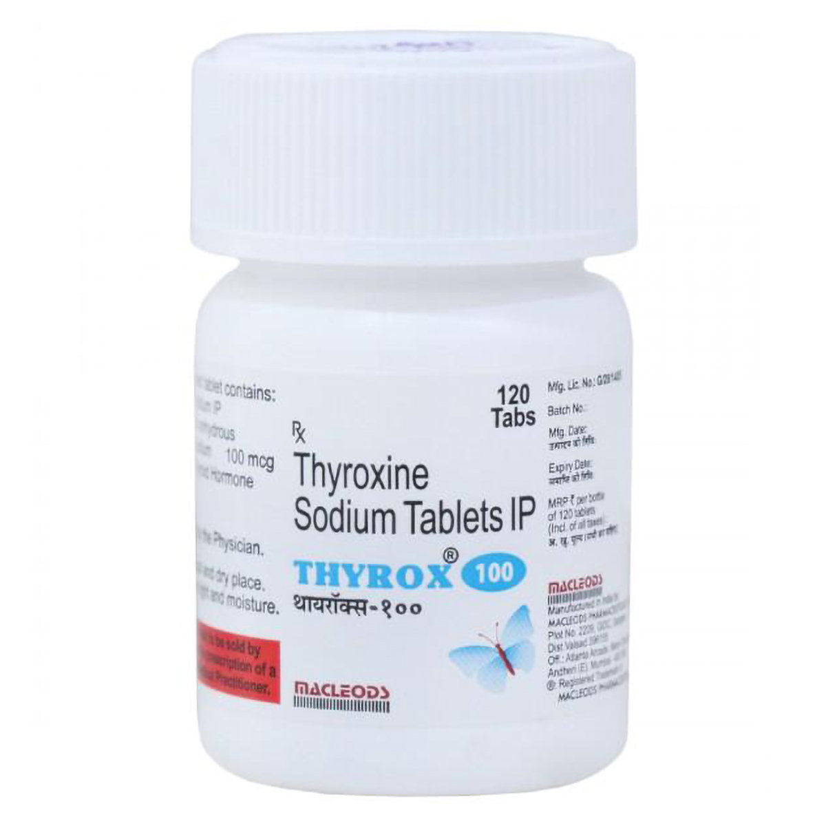 Thyrox 100 mcg Tablet 120's , Pack of 1 TABLET Thyrox 100 mcg Tablet 120's , Pack of 1 TABLET