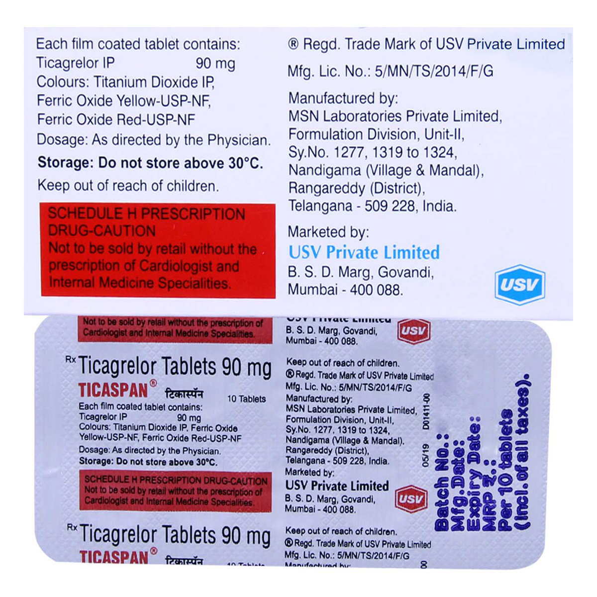 Ticaspan Tablet 10's, Pack of 10 TABLETS Ticaspan Tablet 10's, Pack of 10 TABLETS