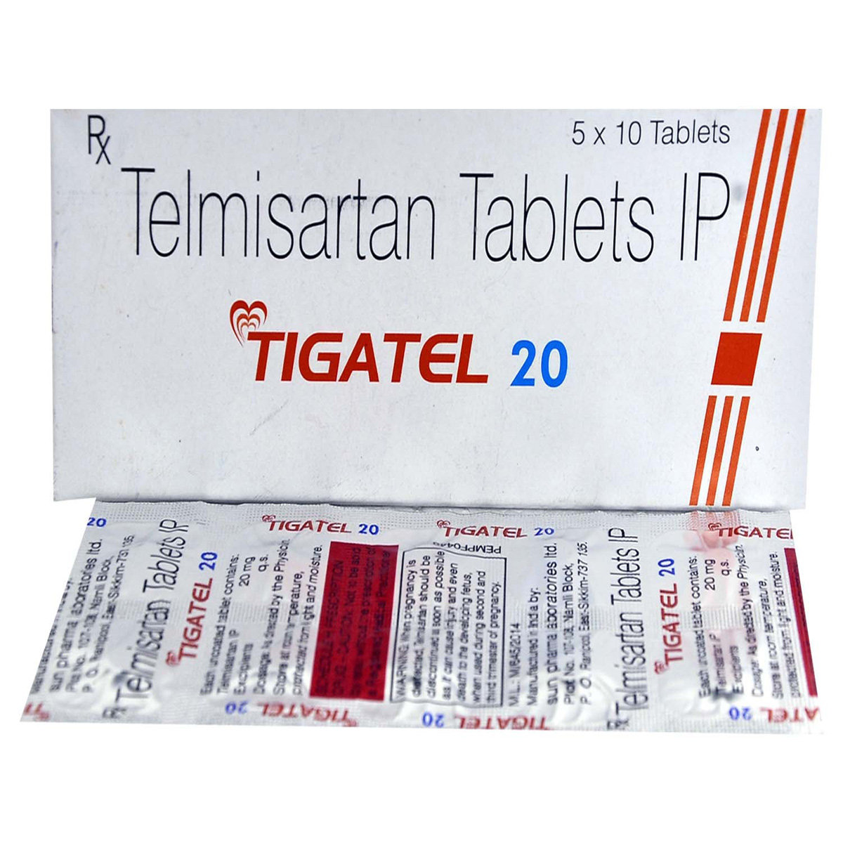 Tigatel 20 Tablet 10's, Pack of 10 TABLETS Tigatel 20 Tablet 10's, Pack of 10 TABLETS