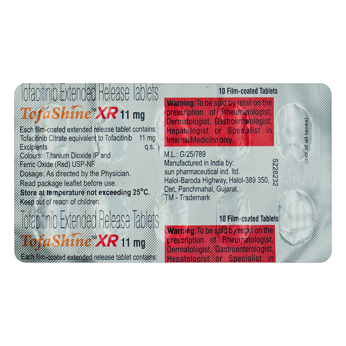 Tofashine XR 11 mg Tablet 10's, Pack of 10 TabletS Tofashine XR 11 mg Tablet 10's, Pack of 10 TabletS