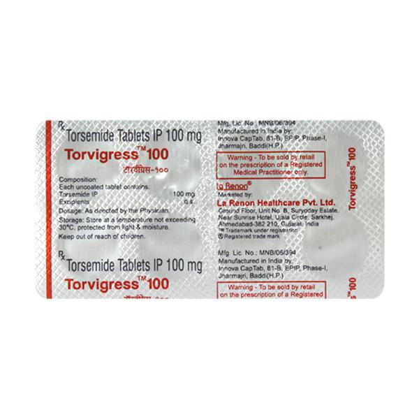 Torvigress 100 Tablet 10's, Pack of 10 TABLETS Torvigress 100 Tablet 10's, Pack of 10 TABLETS