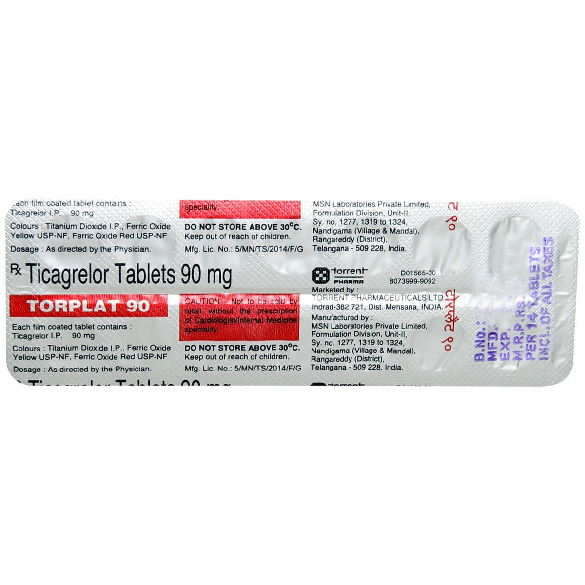 Torplat 90 Tablet 14's, Pack of 14 TABLETS Torplat 90 Tablet 14's, Pack of 14 TABLETS