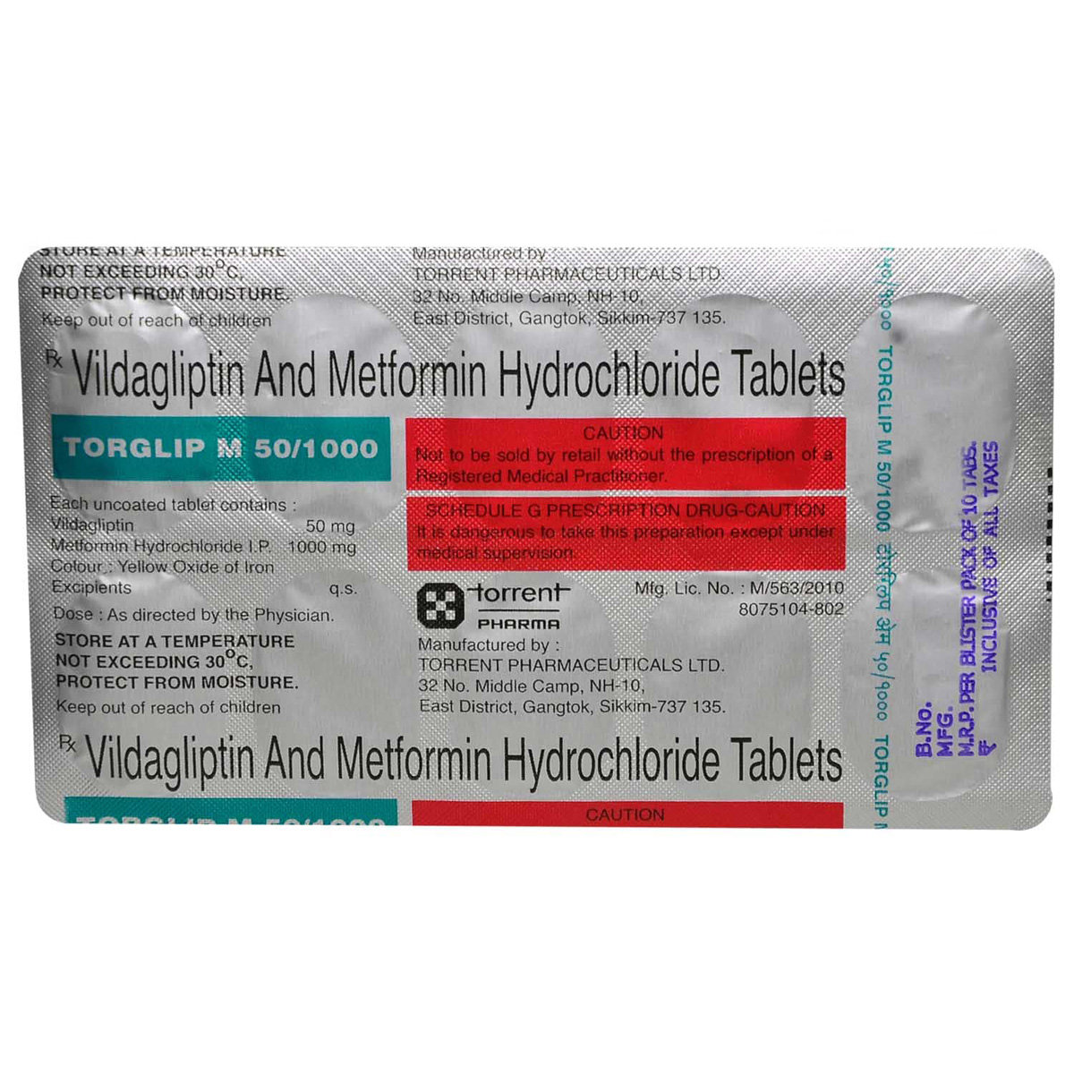 Torglip M 50/1000 Tablet 10's, Pack of 10 TABLETS Torglip M 50/1000 Tablet 10's, Pack of 10 TABLETS