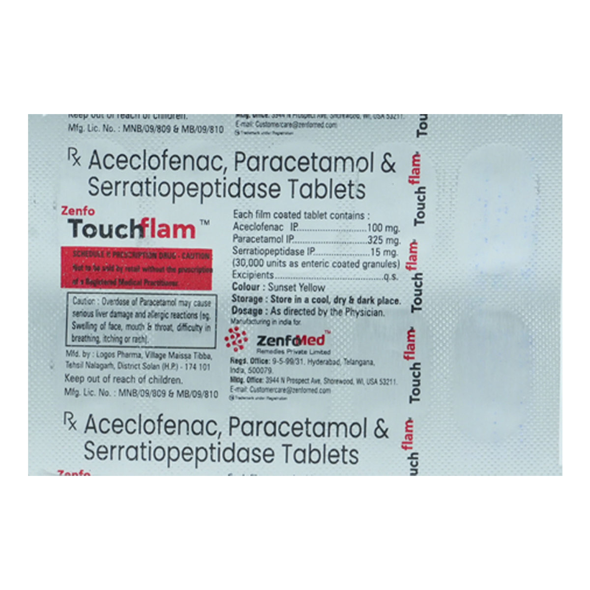 Zenfo Touchflam Tablet 10's, Pack of 10 TabletS Zenfo Touchflam Tablet 10's, Pack of 10 TabletS