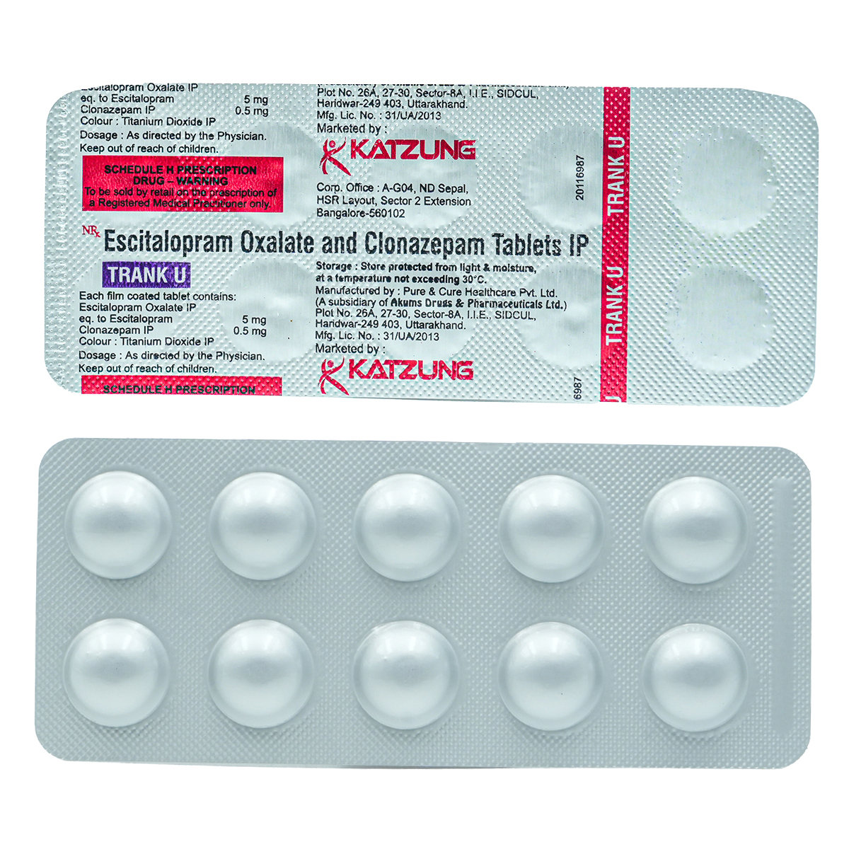 Trank U Tablet 10's, Pack of 10 TABLETS Trank U Tablet 10's, Pack of 10 TABLETS