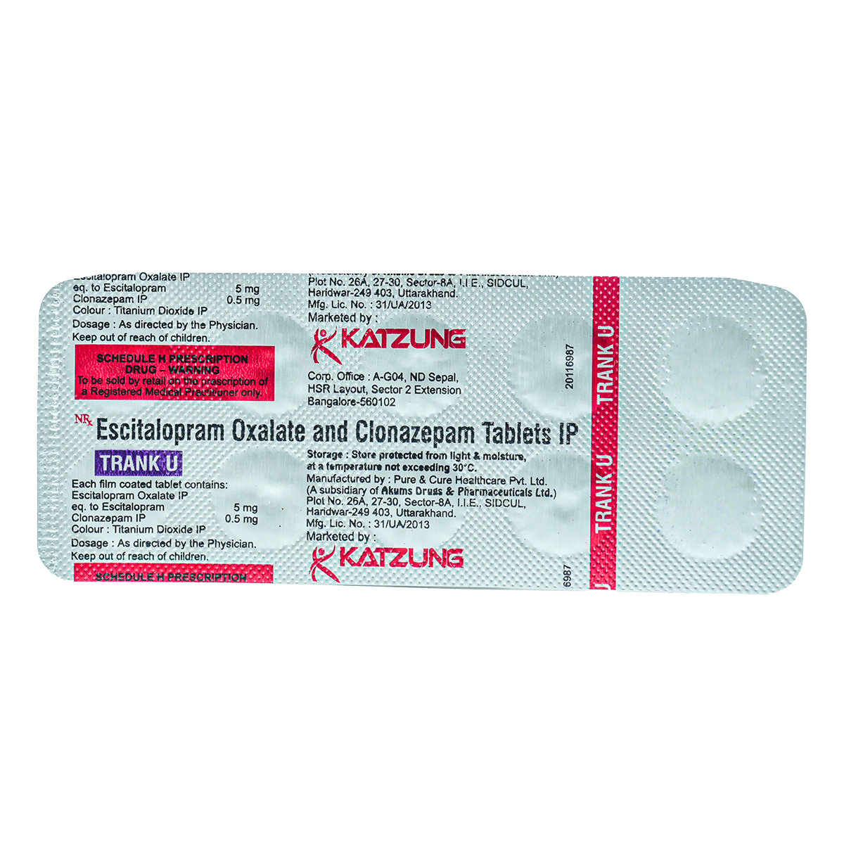 Trank U Tablet 10's, Pack of 10 TABLETS Trank U Tablet 10's, Pack of 10 TABLETS