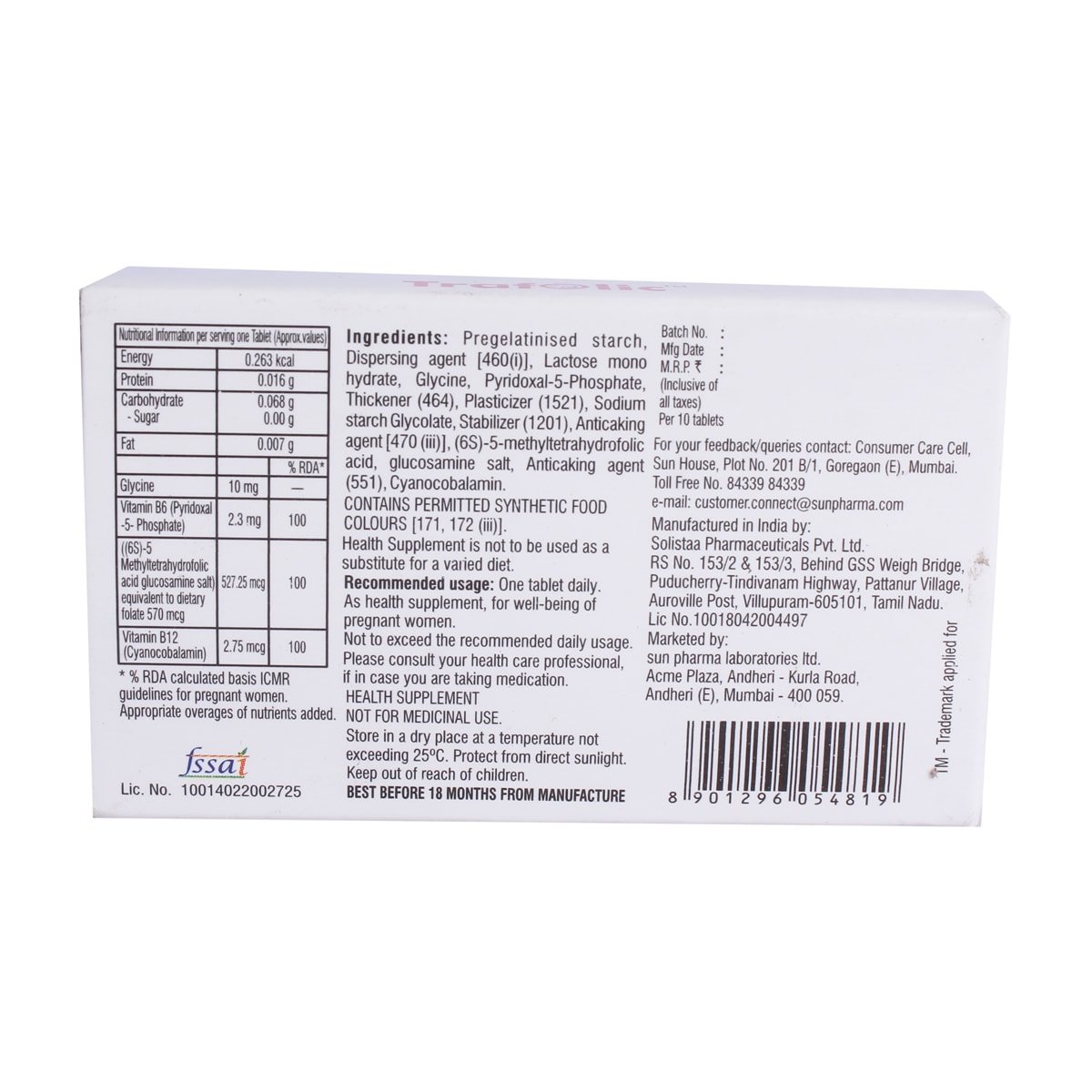 Trafolic Tablet 10's, Pack of 10 Trafolic Tablet 10's, Pack of 10