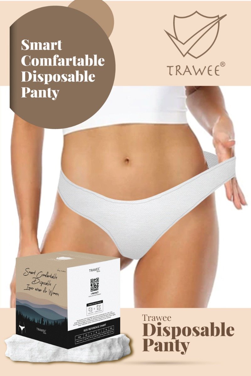 Trawee Women's Travel Disposable Panty XL, 5 Count, Pack of 1 Trawee Women's Travel Disposable Panty XL, 5 Count, Pack of 1