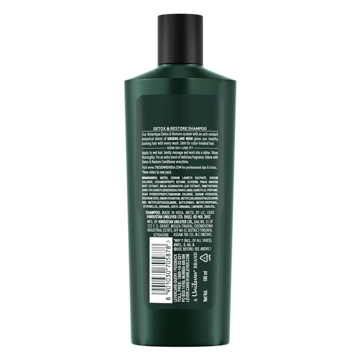 Tresemme Detox & Restore Shampoo, 185 ml, Pack of 1 Tresemme Detox & Restore Shampoo, 185 ml, Pack of 1