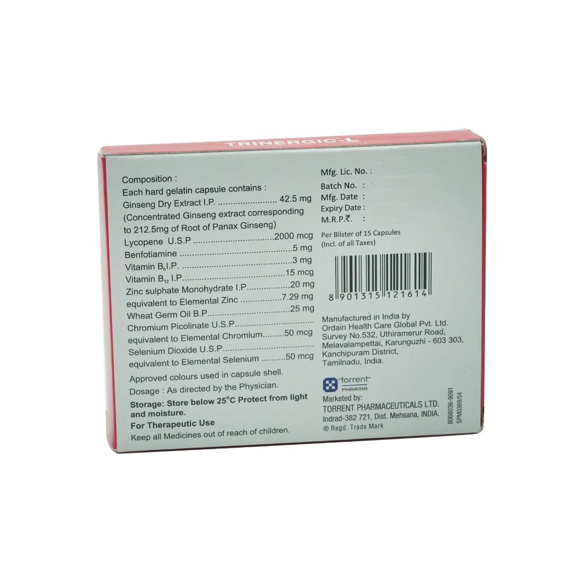 Trinergic L Capsule 15's, Pack of 15 Trinergic L Capsule 15's, Pack of 15