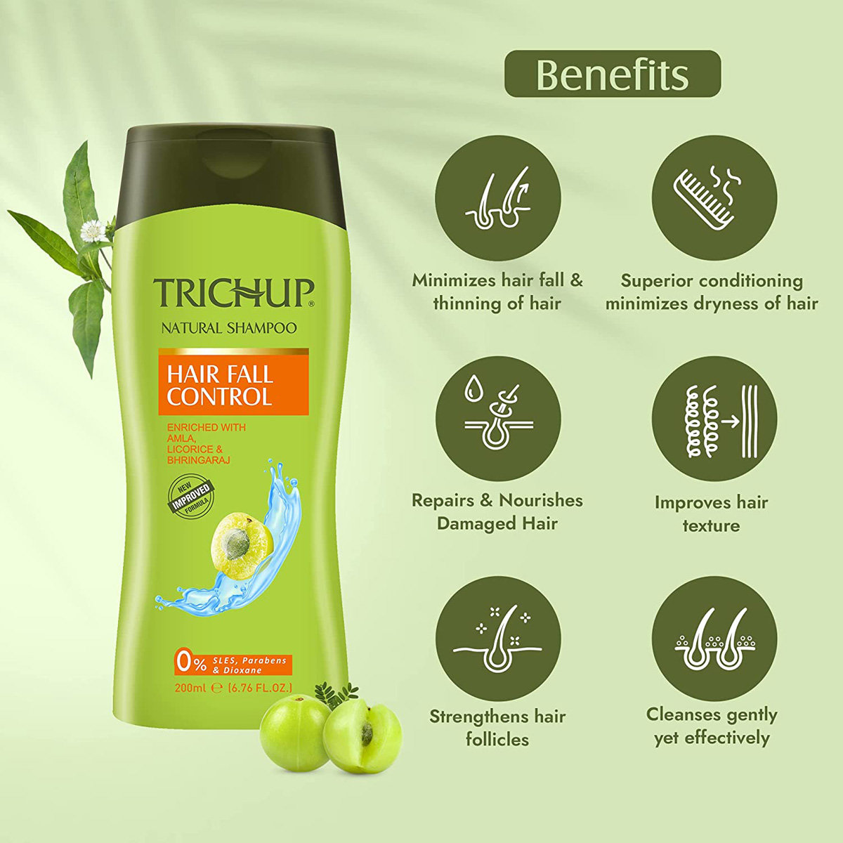 Trichup Hair Fall Control Shampoo, 200 ml, Pack of 1 Trichup Hair Fall Control Shampoo, 200 ml, Pack of 1