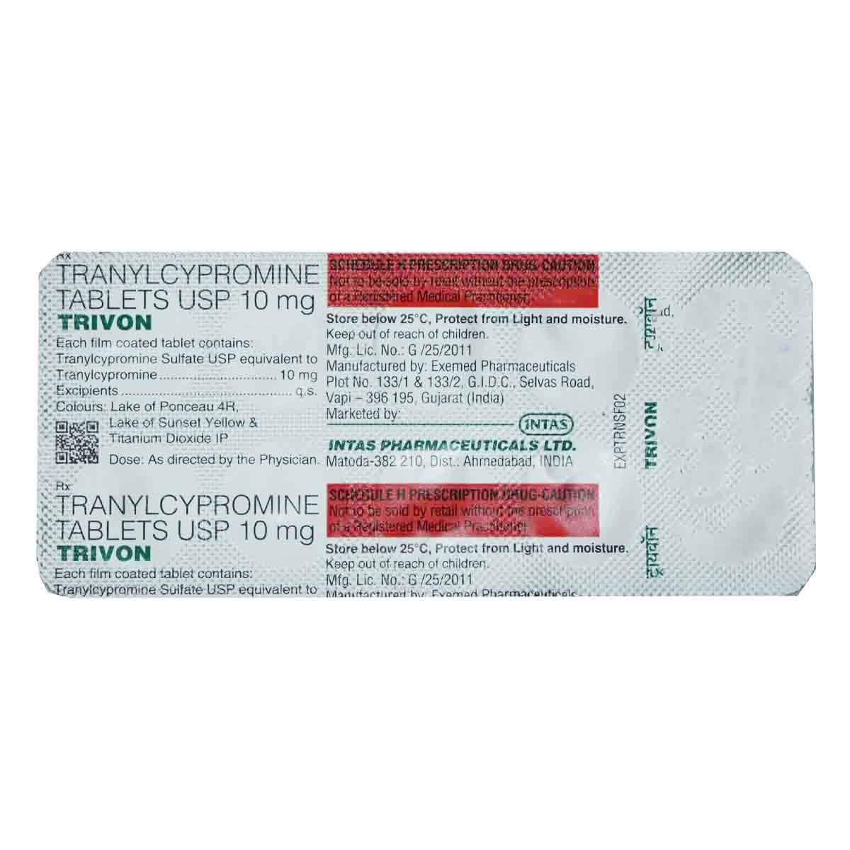 Trivon Tablet 10's, Pack of 10 TABLETS Trivon Tablet 10's, Pack of 10 TABLETS